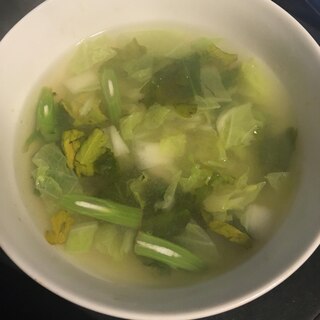 白菜と春菊の味噌汁